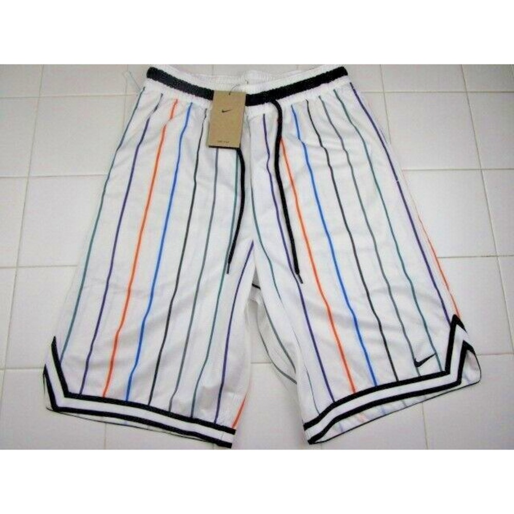 Nike Dri-Fit DNA 10" Basketball Shorts White Striped Men's Small Tall DX0253-100